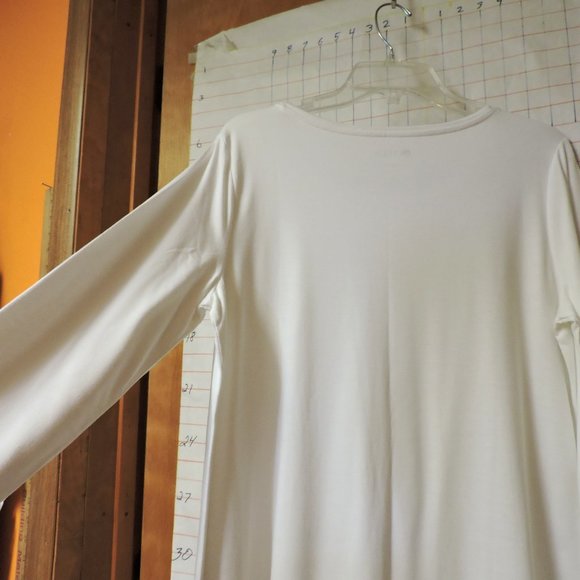 STYLUS womens size L, long sleeve, white, crew neck, top - Picture 4 of 8
